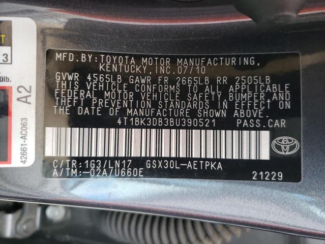 Photo 10 from auction – 2011 TOYOTA AVALON BAS with VIN 4T1BK3DB3BU390521
