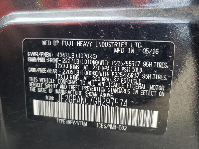 Photo 10 from auction – 2016 SUBARU CROSSTREK with VIN JF2GPANC7GH297574