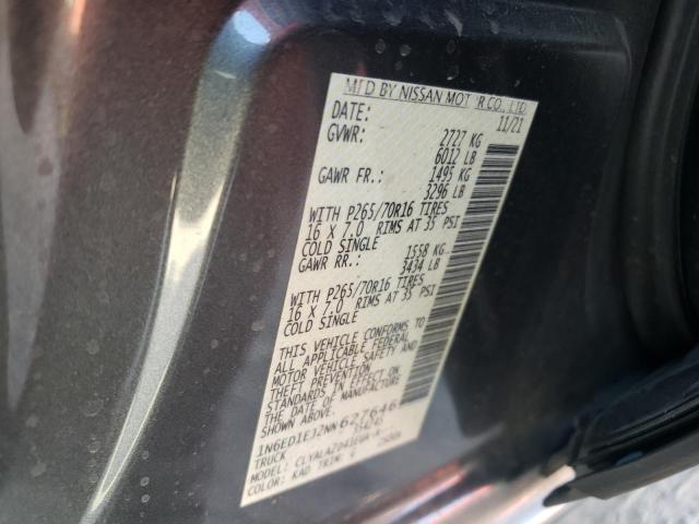 Photo 10 from auction – 2022 NISSAN FRONTIER S with VIN 1N6ED1EJ2NN627646