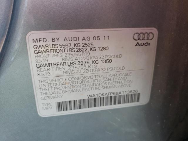 Photo 10 from auction – 2011 AUDI Q5 PREMIUM with VIN WA1DKAFP6BA113626