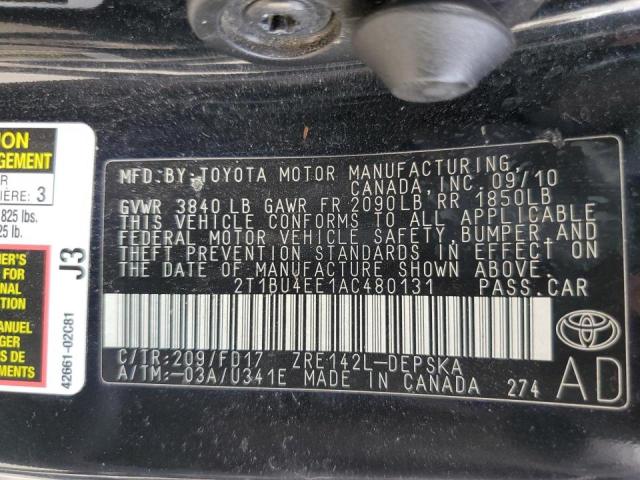 Photo 10 from auction – 2010 TOYOTA COROLLA BA with VIN 2T1BU4EE1AC480131
