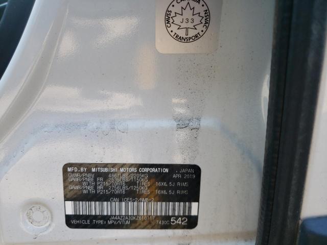 Photo 10 from auction – 2019 MITSUBISHI OUTLANDER with VIN JA4AZ2A32KZ610117
