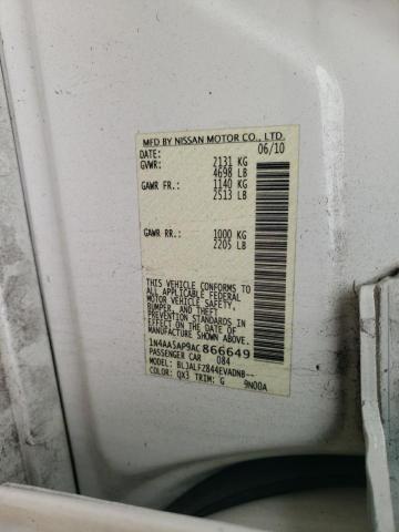 Photo 10 from auction – 2010 NISSAN MAXIMA S with VIN 1N4AA5AP9AC866649