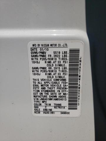 Photo 10 from auction – 2010 INFINITI FX35 with VIN JN8AS1MW1AM854013