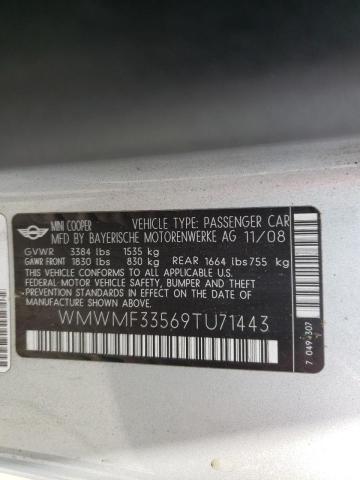 Photo 10 from auction – 2009 MINI COOPER with VIN WMWMF33569TU71443