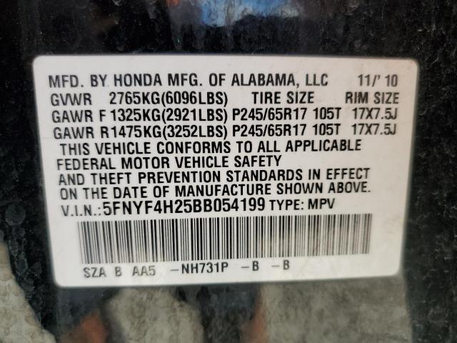 Photo 10 from auction – 2011 HONDA PILOT LX with VIN 5FNYF4H25BB054199