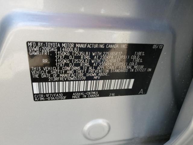 Photo 10 from auction – 2013 TOYOTA RAV4 XLE with VIN 2T3RFREV1DW053208