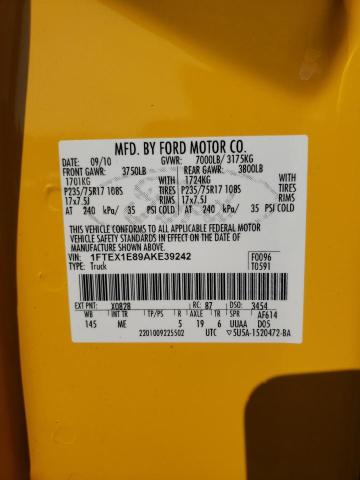 Photo 10 from auction – 2010 FORD F150 SUPER with VIN 1FTEX1E89AKE39242