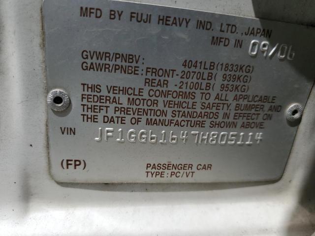 Photo 10 from auction – 2007 SUBARU IMPREZA 2. with VIN JF1GG61647H805114