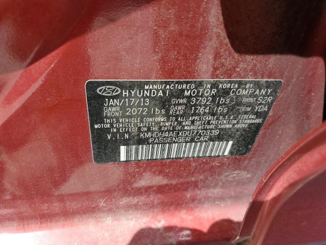 Photo 10 from auction – 2013 HYUNDAI ELANTRA GL with VIN KMHDH4AEXDU770339