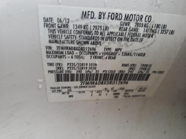 Photo 10 from auction – 2013 FORD FLEX LIMIT with VIN 2FMHK6D8XDBD12696