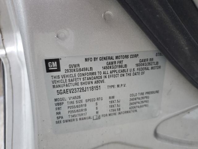 Photo 10 from auction – 2008 BUICK ENCLAVE CX with VIN 5GAEV23728J118151