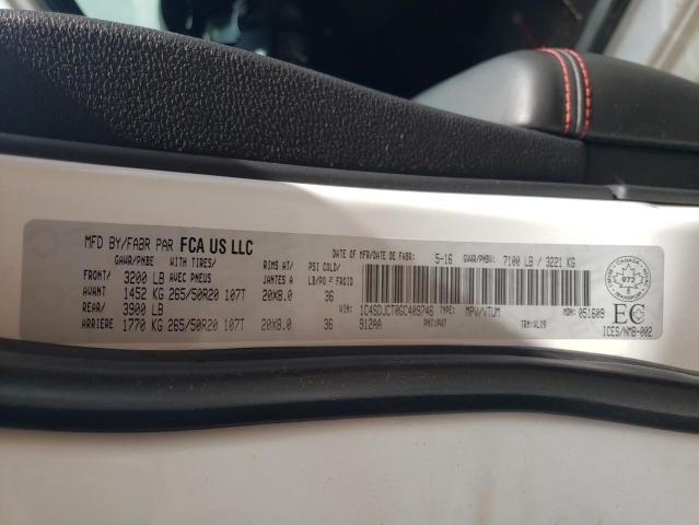 Photo 10 from auction – 2016 DODGE DURANGO R/ with VIN 1C4SDJCT0GC409746