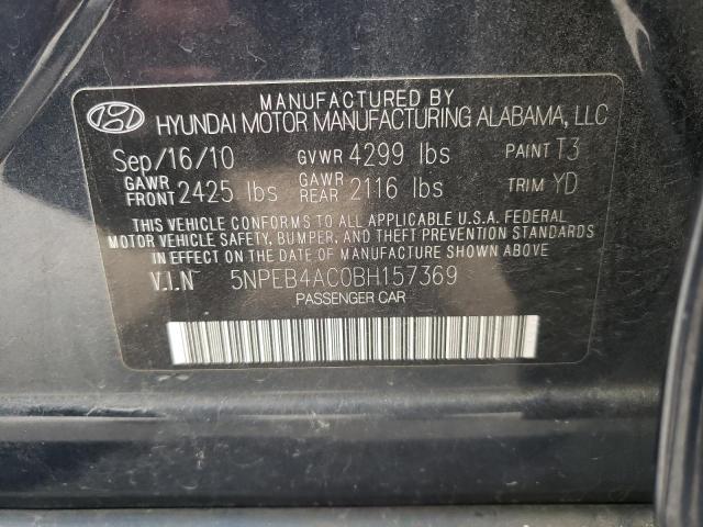 Photo 10 from auction – 2011 HYUNDAI SONATA GLS with VIN 5NPEB4AC0BH157369