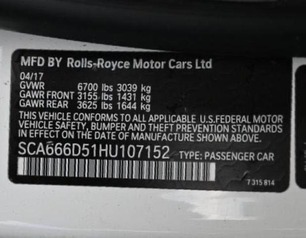 Photo 10 from auction – 2017 ROLLS-ROYCE DAWN with VIN SCA666D51HU107152