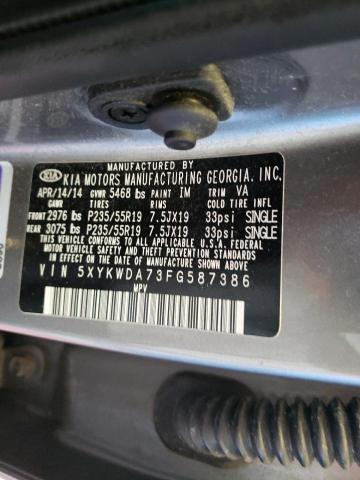 Photo 10 from auction – 2015 KIA SORENTO SX with VIN 5XYKWDA73FG587386