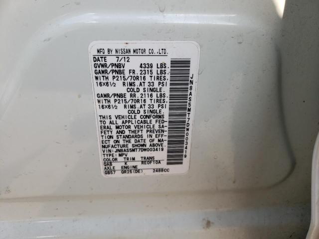 Photo 10 from auction – 2013 NISSAN ROGUE S with VIN JN8AS5MT7DW003419