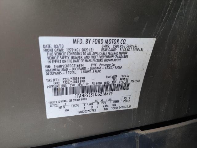 Photo 10 from auction – 2013 FORD TAURUS SEL with VIN 1FAHP2E81DG216824