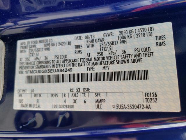 Photo 10 from auction – 2014 FORD ESCAPE SE with VIN 1FMCU0GX5EUA84249
