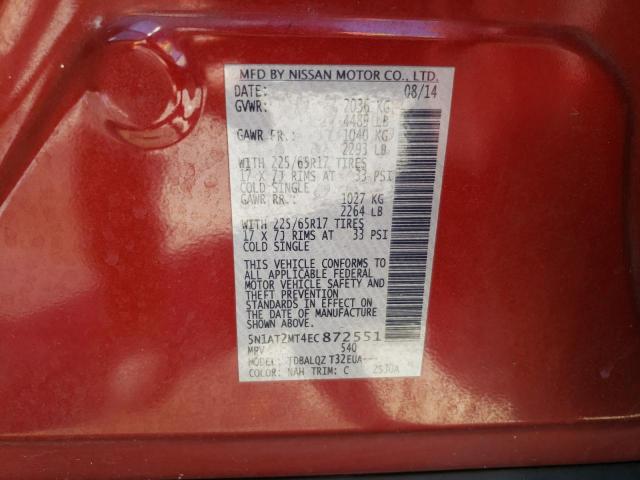 Photo 10 from auction – 2014 NISSAN ROGUE S with VIN 5N1AT2MT4EC872551