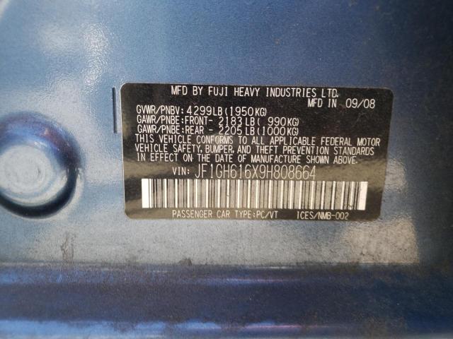 Photo 10 from auction – 2009 SUBARU IMPREZA 2. with VIN JF1GH616X9H808664