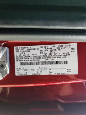 Photo 10 from auction – 2016 FORD ESCAPE SE with VIN 1FMCU0G71GUC89540