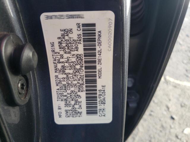 Photo 10 from auction – 2012 TOYOTA COROLLA BA with VIN 5YFBU4EE1CP025055