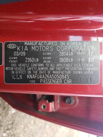 Photo 10 from auction – 2010 KIA FORTE EX with VIN KNAFU4A26A5050845
