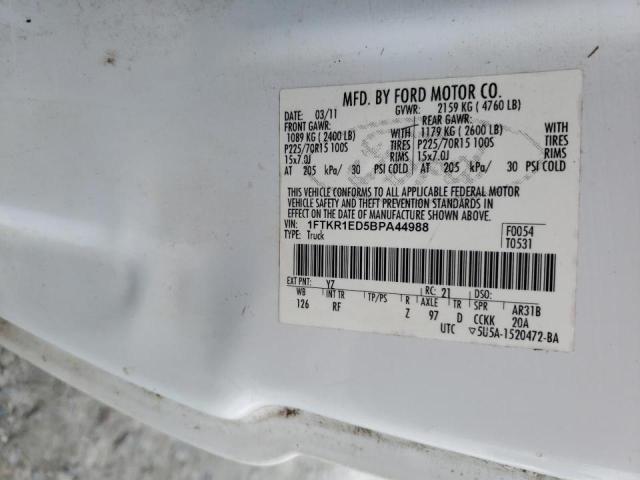 Photo 10 from auction – 2011 FORD RANGER SUP with VIN 1FTKR1ED5BPA44988
