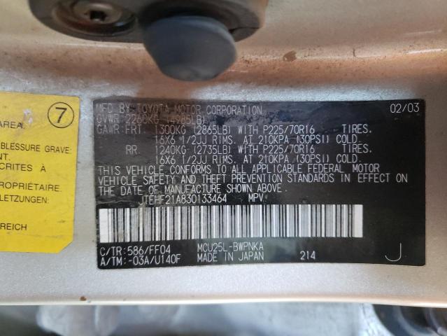 Фото 10 с аукциона – 2003 TOYOTA HIGHLANDER с VIN JTEHF21A830133464