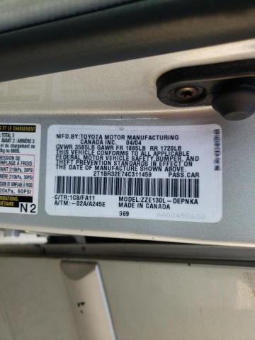Photo 10 from auction – 2004 TOYOTA COROLLA CE with VIN 2T1BR32E74C311459