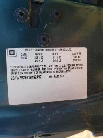 Photo 10 from auction – 2001 CHEVROLET IMPALA with VIN 2G1WF52E719192497