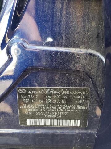 Photo 10 from auction – 2012 HYUNDAI SONATA SE with VIN 5NPEC4AB3CH492227