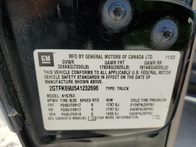 Photo 10 from auction – 2004 GMC SIERRA K15 with VIN 2GTFK69U541232696