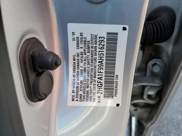 Photo 10 from auction – 2010 HONDA CIVIC EXL with VIN 2HGFA1F99AH516293