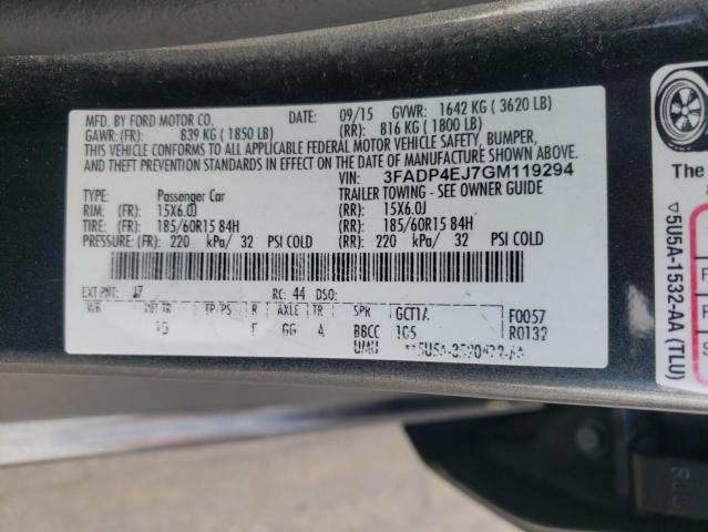 Photo 10 from auction – 2016 FORD FIESTA SE with VIN 3FADP4EJ7GM119294