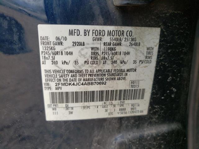 Photo 10 from auction – 2010 FORD EDGE SEL with VIN 2FMDK4JC4ABB70692