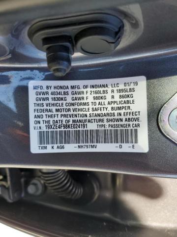 Photo 10 from auction – 2019 HONDA INSIGHT TO with VIN 19XZE4F98KE024191