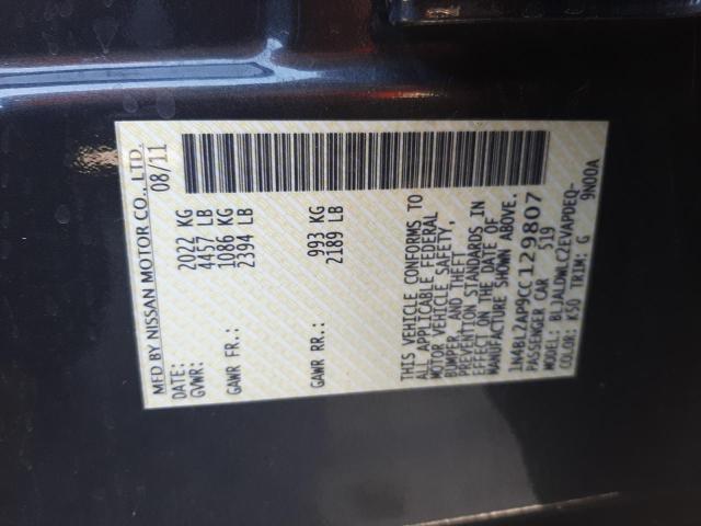 Photo 10 from auction – 2012 NISSAN ALTIMA SR with VIN 1N4BL2AP9CC129807
