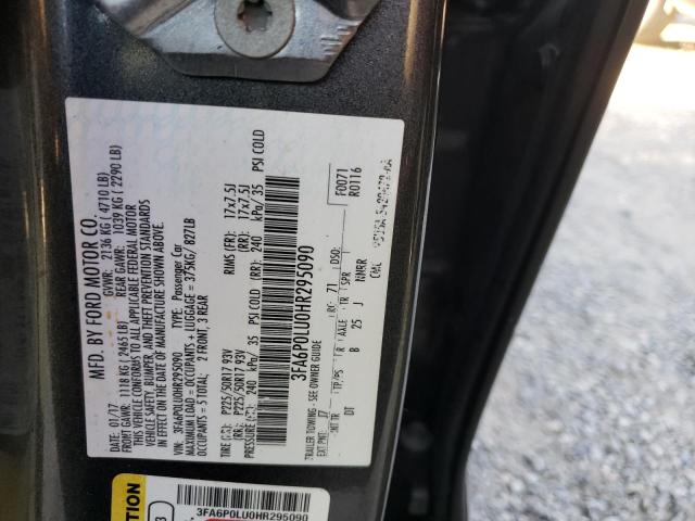 Photo 10 from auction – 2017 FORD FUSION SE with VIN 3FA6P0LU0HR295090