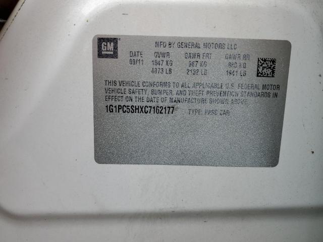 Photo 10 from auction – 2012 CHEVROLET CRUZE LS with VIN 1G1PC5SHXC7162177