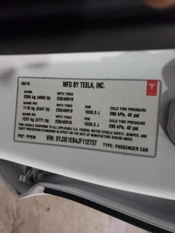 Photo 10 from auction – 2018 TESLA MODEL 3 with VIN 5YJ3E1EB4JF112737