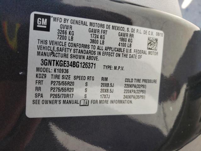Photo 10 from auction – 2011 CHEVROLET AVALANCHE with VIN 3GNTKGE34BG126371