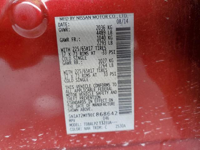 Photo 10 from auction – 2014 NISSAN ROGUE S with VIN 5N1AT2MT9EC868642