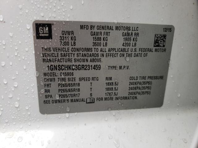 Photo 10 from auction – 2016 CHEVROLET SUBURBAN C with VIN 1GNSCHKC3GR231459