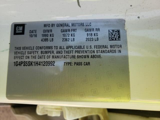 Photo 10 from auction – 2017 BUICK VERANO with VIN 1G4PS5SK1H4120992
