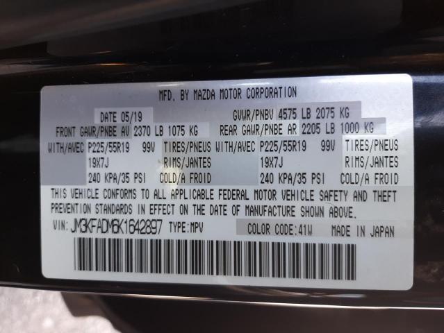 Photo 10 from auction – 2019 MAZDA CX-5 GRAND with VIN JM3KFADM6K1642897