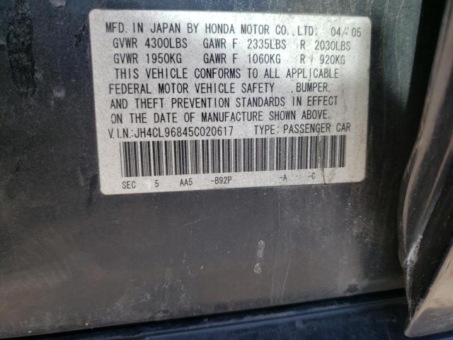 Photo 10 from auction – 2005 ACURA TSX with VIN JH4CL96845C020617