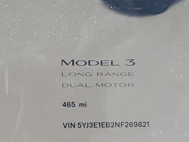 Photo 8 from auction – 2022 TESLA MODEL 3 with VIN 5YJ3E1EB2NF269821