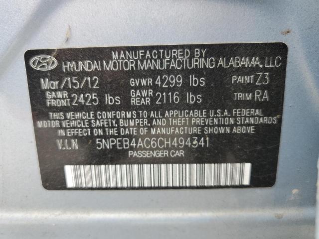 Photo 10 from auction – 2012 HYUNDAI SONATA GLS with VIN 5NPEB4AC6CH494341